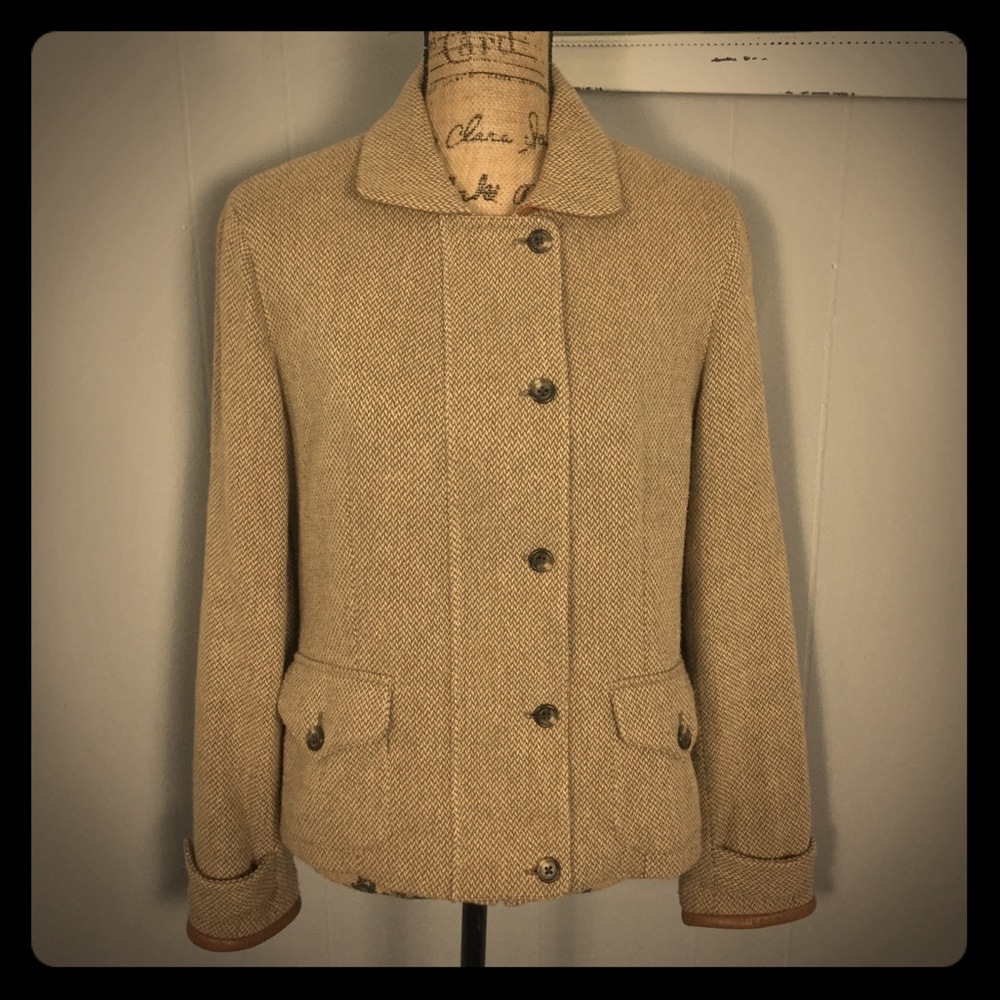 Lauren Ralph Lauren Cotton Jacket  sz 10 Leather